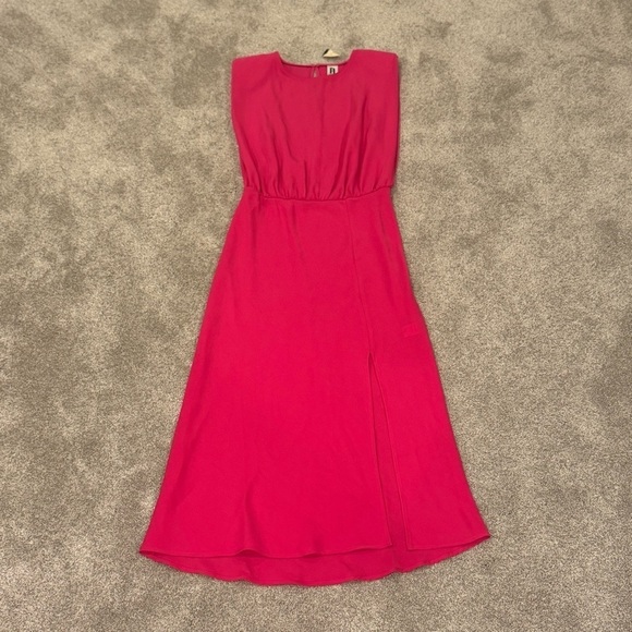 Evereve Amanda Uprichard Kent Midi Dress in Hot Pink Size Small NWT - Picture 3 of 10